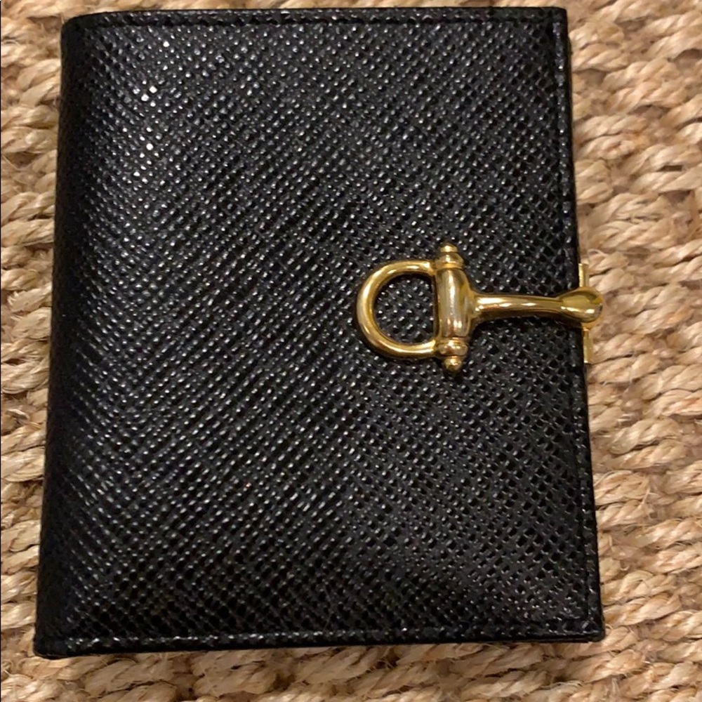 Elegant Black Wallet with Gold Accent